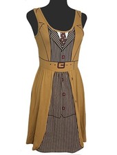 BBC Doctor Who By Her Universe Hot Topic Sleeveless Dress Size Small Brown