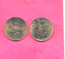 BARBADOS KM11 1997  UNCIRCULATED-UNC MINT-BU OLD 5 cent light house COIN