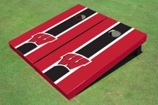 University of Wisconsin Black and Red Matching Long Stripe Cornhole Boards