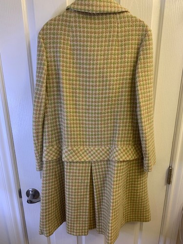 Cappotto vintage Union Made donna taglia L? Plaid foderato giallo verde panna elegante - Foto 8 di 21