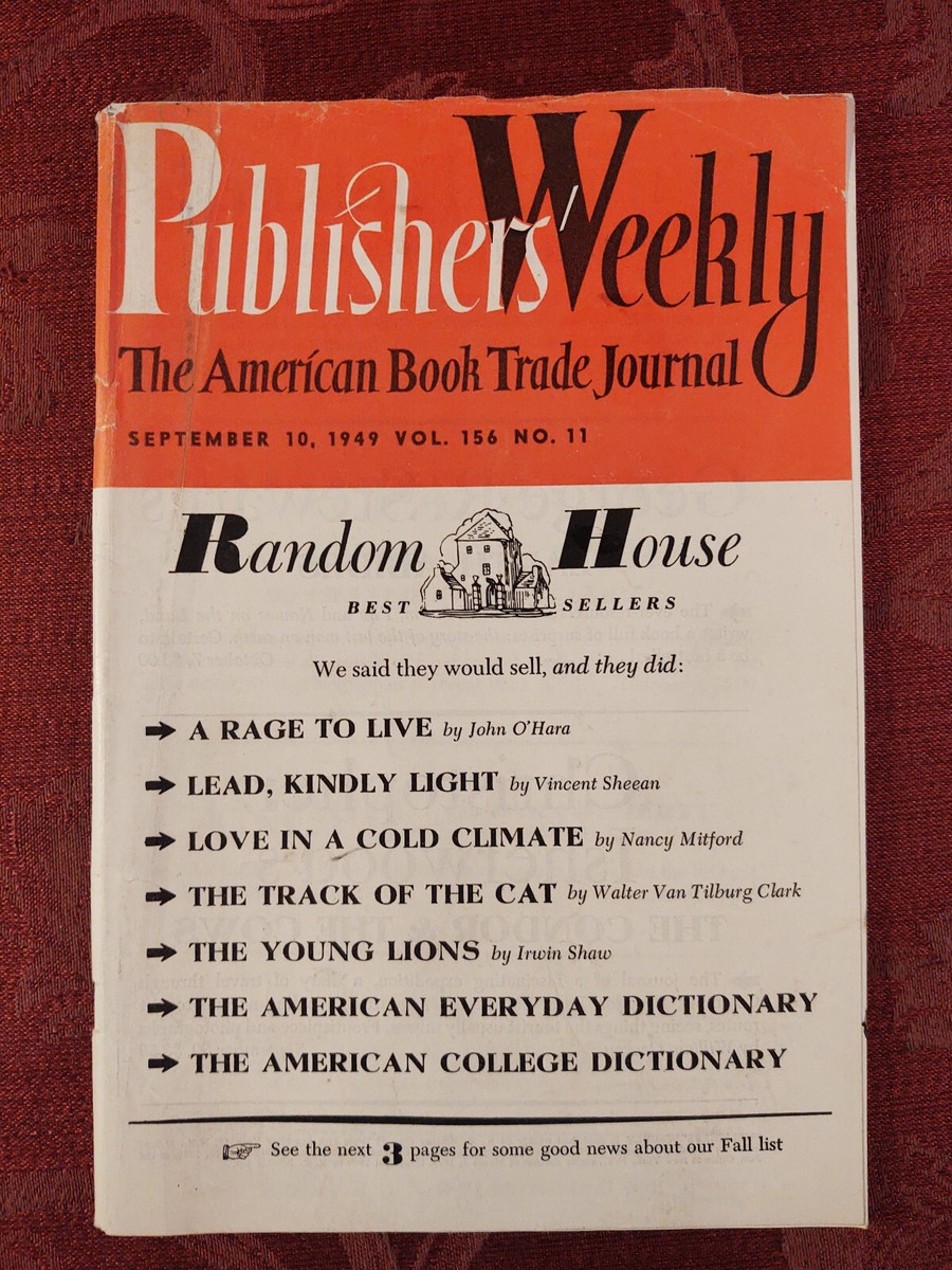 PUBLISHERs WEEKLY Book Trade Journal Magazine September 10 1949 