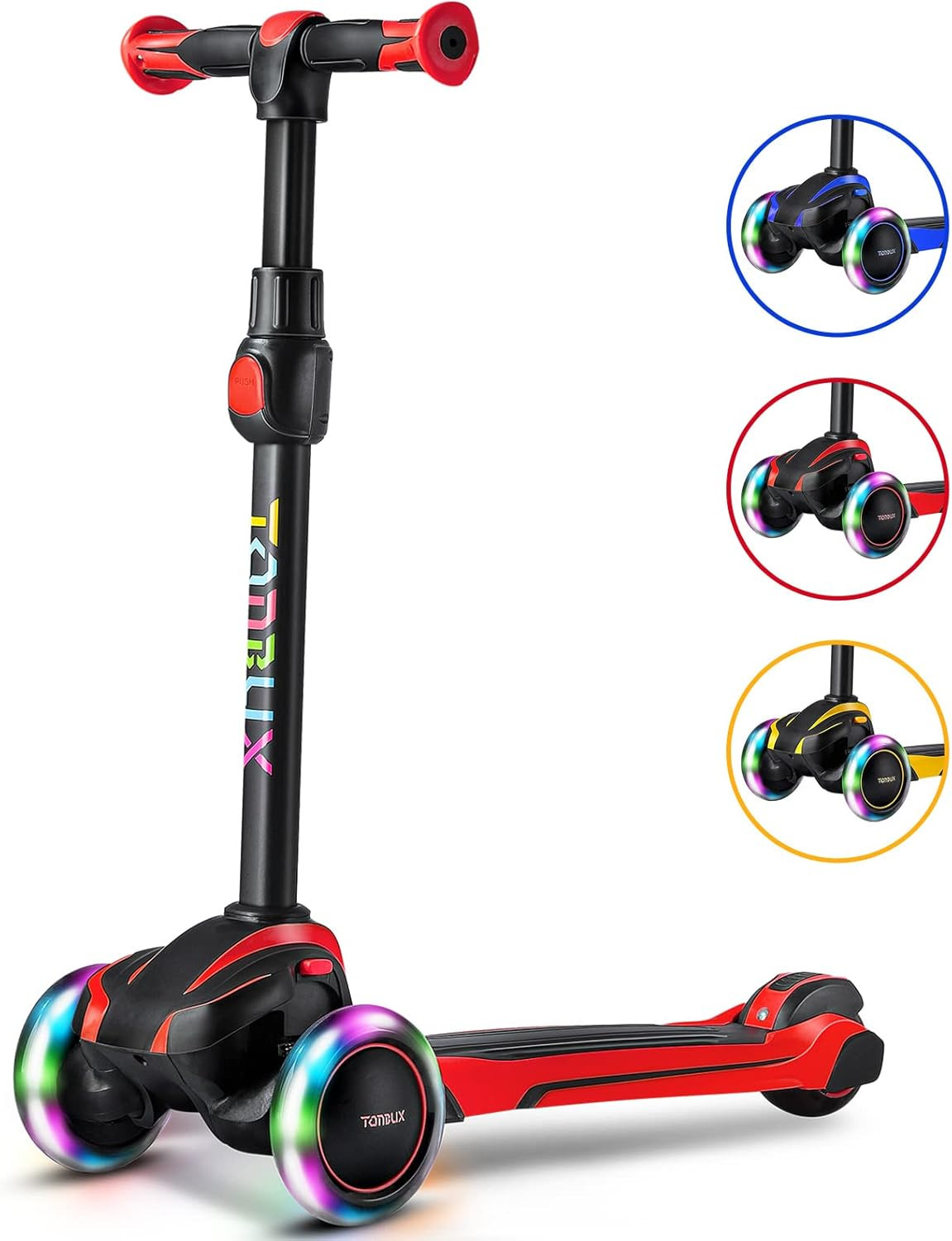 Kids Scooter for Age 3-12 Toddler Adjustable Height Lighted Christmas Xmas Gift