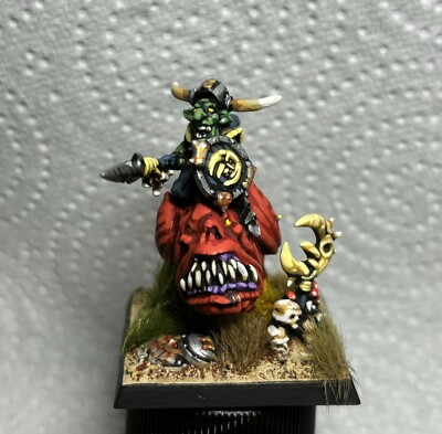 Warhammer　　ウォーハンマー　ナイトゴブリン　ビッグボス 25mm 28mm well painted Night Goblin Warboss on Great Cave Squig