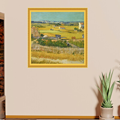 Van Gogh Die Ernte Gemälde Wandaufkleber Wandbild Poster Dekor Rahmen Effekt P013