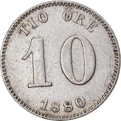 Sweden | Swedish 10 Ore Coin | Oscar II | KM755 | 1880 - 1904