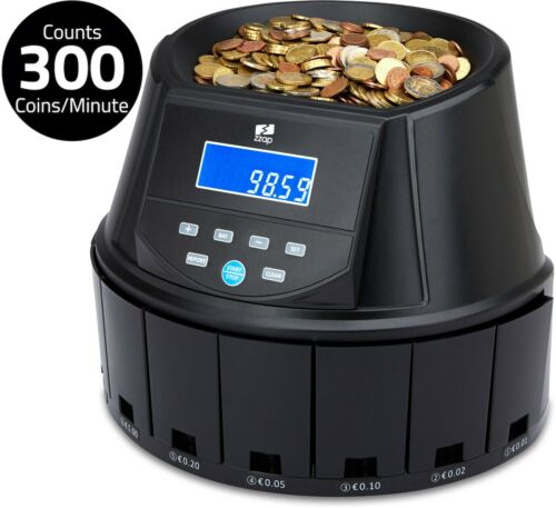 EURO COIN MONEY COUNTER SORTER MACHINE CASH CURRENCY COUNTING AUTOMATIC ZZAP - Afbeelding 1 van 10