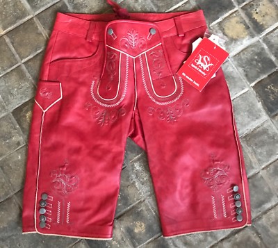 Spieth & Wensky Lederhose Damen Königin kurz rot Trachten NEU