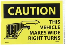 NMC M245PB Exit/Entrance Sign with Graphic Legend "CAUTION THIS VEHICLE MAKES