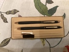 VINTAGE CROSS CLASSIC BLACK 2501 BALL POINT PEN 7 PENCIL SET IN BOX 0.5