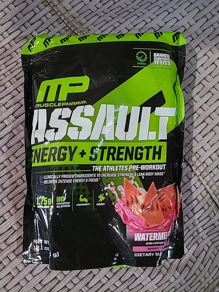MusclePharm Assault Energía y Fuerza Pre Entrenamiento - 30 Porciones, Sandía Foto 2 de 4