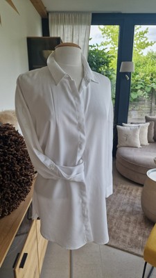Comma Bluse Gr. 38 Weiß Longbluse Quasi Neu Edel Top Cotton NP 119  