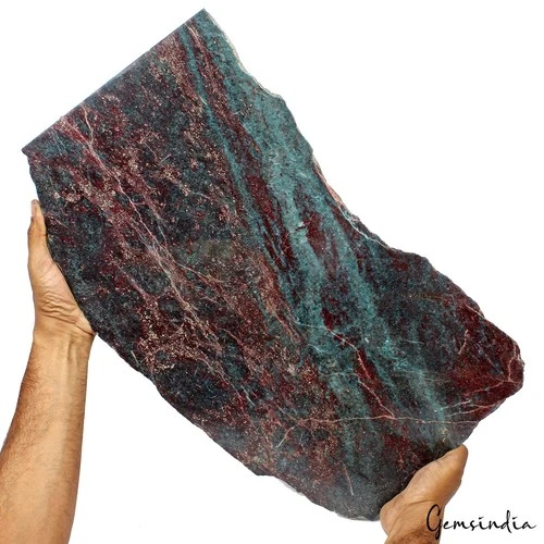 7.6kg Ruby Kyanite Rough Plate Untreated Crystal Display Specimen with Stand