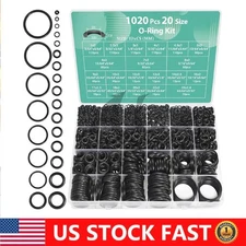1020pcs O Ring Kit 20 Size Nitrile Rubber Oring Assortment Set for Car Auto Veh