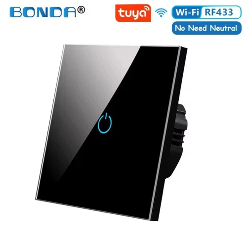 Interrupteur tactile LED en verre , Smart Wall Touch Light Switch WIFI 1