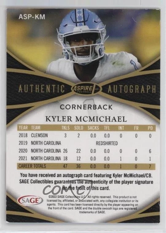 2022 Sage Aspire Red Kyler McMichael #ASP-KM Auto - Image 2 of 2