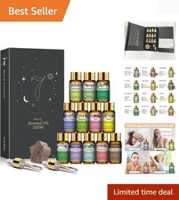 Essential Oil Set, 12x5ml Essential Oils Gift Set with Diffused Wood, 100 Na...