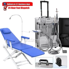 Portable Dental Unit with Air Compressor Scaler Curing Light/Folding Chair