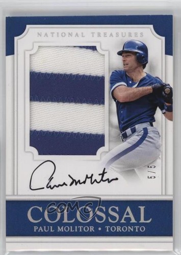 2017 National Treasures Holo Silver Nameplate 5/5 Paul Molitor Auto HOF 19zq