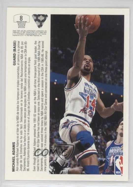 1991-92 Upper Deck International Spanish Michael Adams #8 - Image 2 of 2