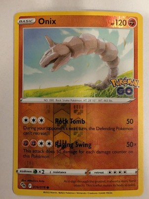 Onix 036/078 - Pokémon GO Reverse Pokemon Holo Foil Nice!