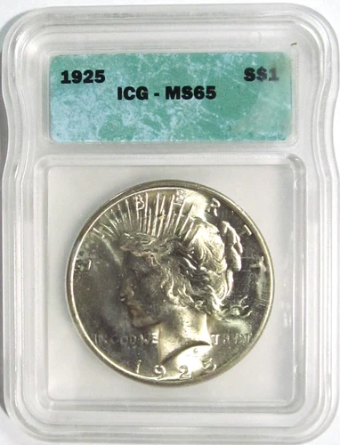 1925 PEACE Silver Dollar ICG MS 65