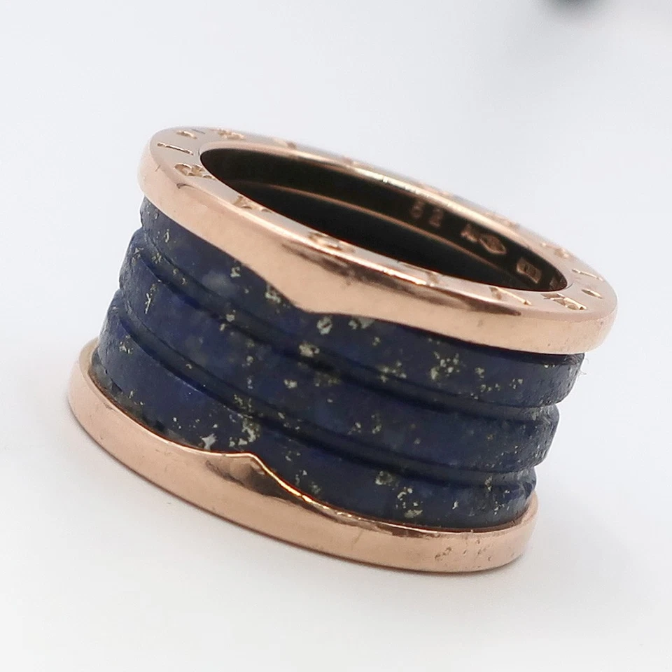 Anillo Bvlgari B Zero 1 Lapislázuli 750 Oro Rosa 18 K Auténtica Joyería #00286 Foto 3 de 4