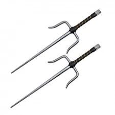 18" Set of 2 Chrome Octagon Stainless  steel Sai Karate Practice Martial Arts