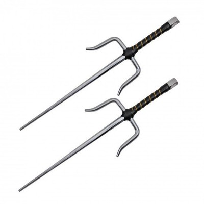 21'' Set of 2 Chrome Octagon Stainless  steel Sai Karate Practice Martial Arts