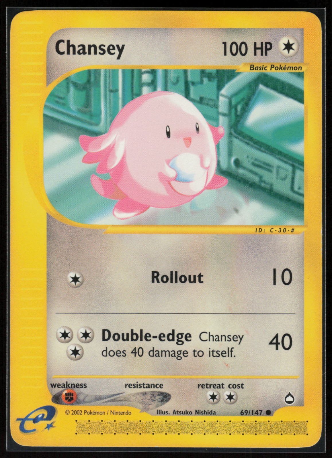 Pokemon Chansey Common Normal Aquapolis 069/147 NM