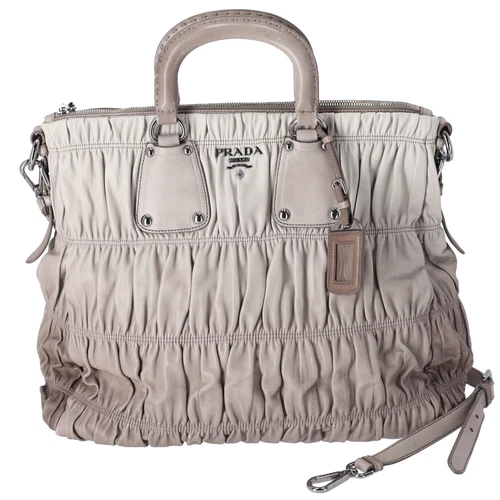 Borsa Prada Nappa Gaufre BN1935 Grigio Chiaro Grigio Scuro Pelle