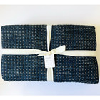 Pottery Barn Quilt Arlo Cross Stitch KING / CAL KING Indigo Blue 100% Cotton NWT