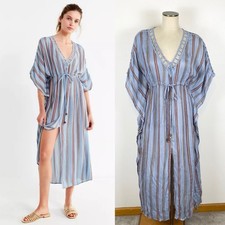 Urban Outfitters Hermosa Ladder Lace Midi Dress Beach Coverup Mumu XS/S Striped