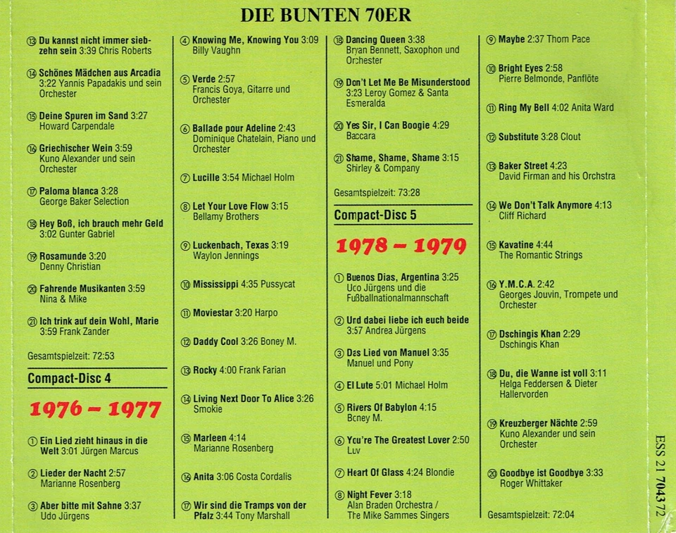 (5CDs) Die Bunten 70er - Luv, Mouth & MacNeal, Soulful Dynamics, The Sweet - Bild 4 von 4