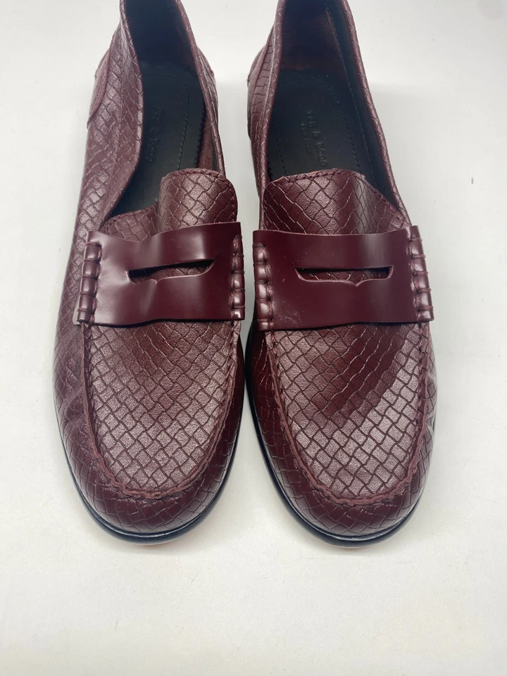 Mocasín plano Rag & Bone para mujer Carter de cuero vino tinto talla 41 EU 11US Foto 3 de 4
