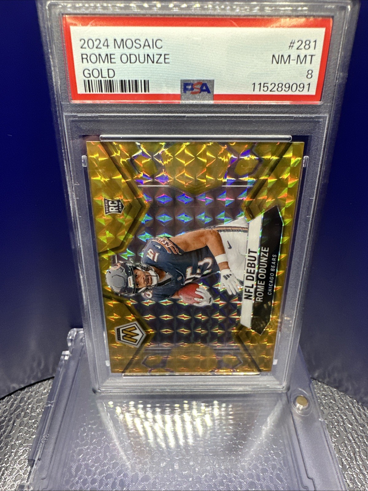 2024 Mosaic Rome Odunze Gold NFL Debut 05/10 SSP ! PSA Graded 8 Pop 4 !