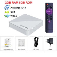Wifi6 Android14 Smart TV Box T1S Allwinnerh313 Chip Quad Core 100M Lan Bluetooth