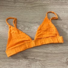 Frankie’s Bikinis x Naomi MEDIUM Orange Terry Cloth Bikini Top USA Made