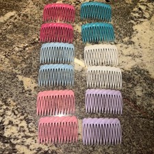 Vintage Side Combs Scalloped Hair Made In Hong Kong 6 Pair