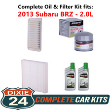 Fits: 2013 Subaru BRZ 2.0L Complete Cabin, Air & Oil Filter Kit (0W-20)