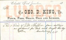 1880 receipt from King Lumber, Feed...Chadds' Ford