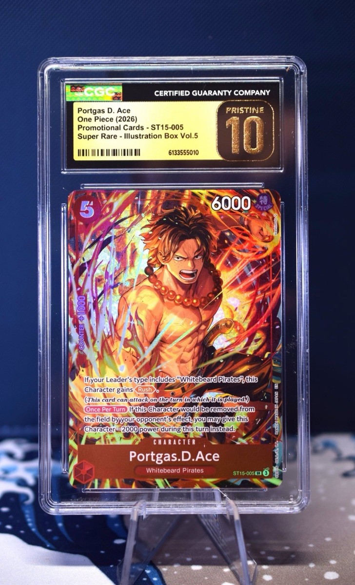 ONE PIECE TCG PORTGAS D. ACE SR PROMO ST15-005 CGC PRISTINE 10