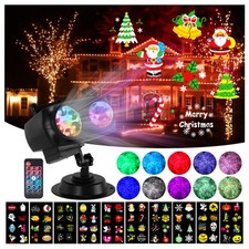 Halloween Christmas Projector Lights w/10HD Slides and Remote Control Adjustable