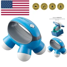 Quatro Mini Hand-Held Massager with Hand Grip, Battery Operated Vibration Mas...