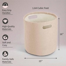 Laundry Basket Blanket Box Toy Kids Baby Storage Organiser Hamper Handles Cream