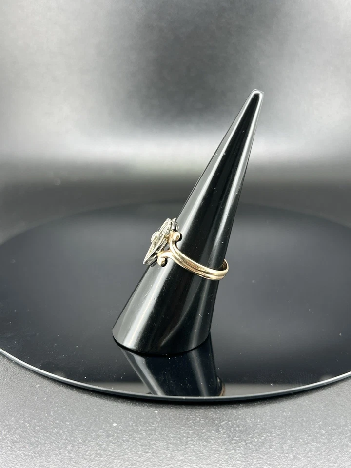 Anillo de diamantes de oro de 10 kg, tamaño 6,5, diseño único, captura tu deslumbrante 1,85 gramos Foto 2 de 4