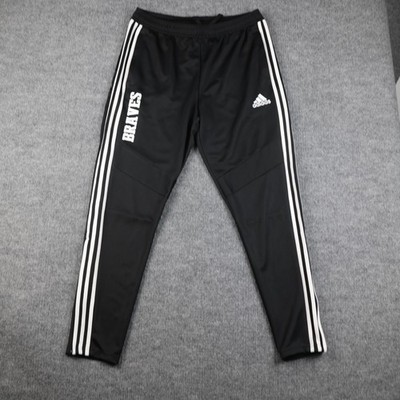 Adidas Pants Mens Large Black Climacool Training Track 3-Stripes Braves D95958