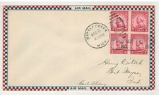 1930 AIRMAIL FLIGHT ? BATTLE CREEK MICHIGAN SLOGAN CANCEL & 689 VON STEUBEN