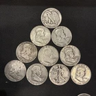 $5 Face Half Roll 10 Walking Liberty Franklin Halves 90% Silver 4.01 Troy Ozs