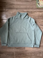 Danskin Scuba Style Sage Green Sweatshirt Half Zip Oversized Medium Athleisure