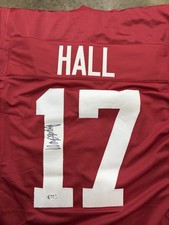 Future Star Agiye Hall Signed Football Jersey Alabama Autograph #17 Red JSA COA